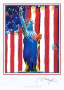 Classic Peter Max United We Stand L/e Hand Signed W/coa